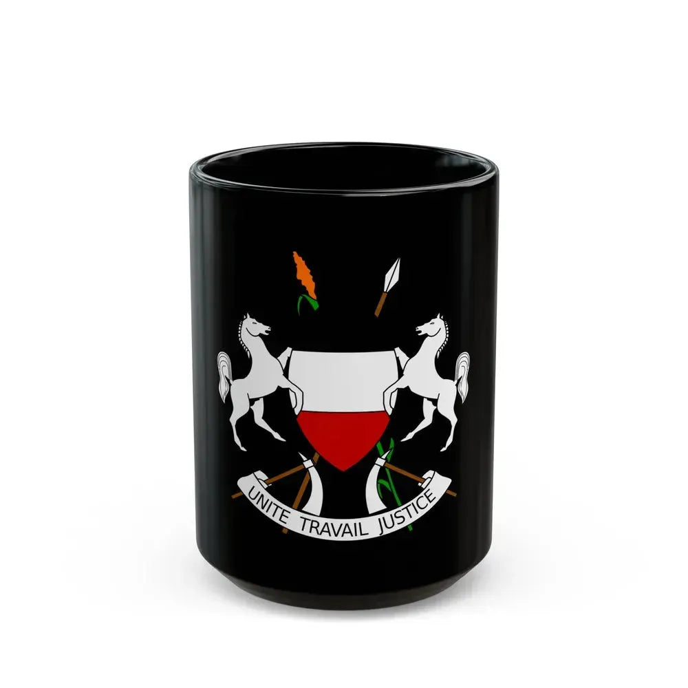 Coat of arms of Upper Volta (1967-1984) - Black Coffee Mug 15oz - Go Mug Yourself