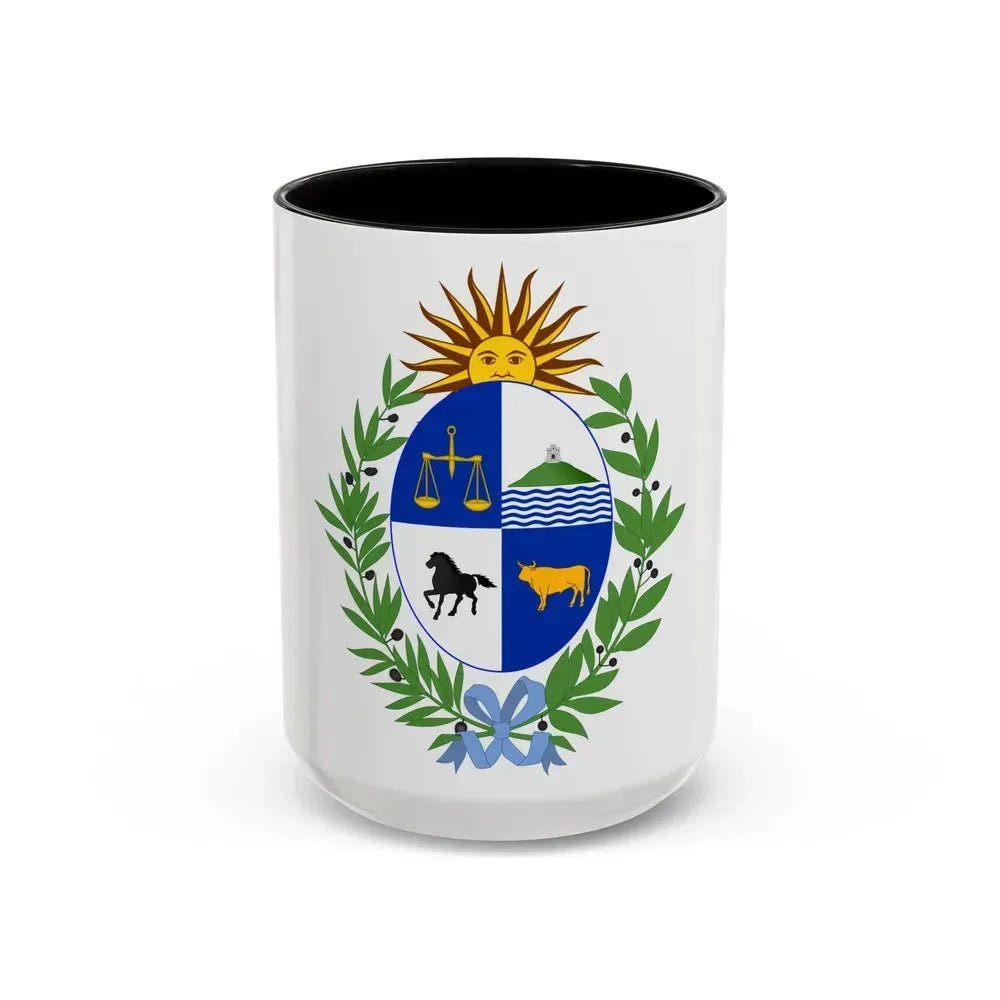 Coat of arms of Uruguay - Accent Coffee Mug 15oz Black - Go Mug Yourself