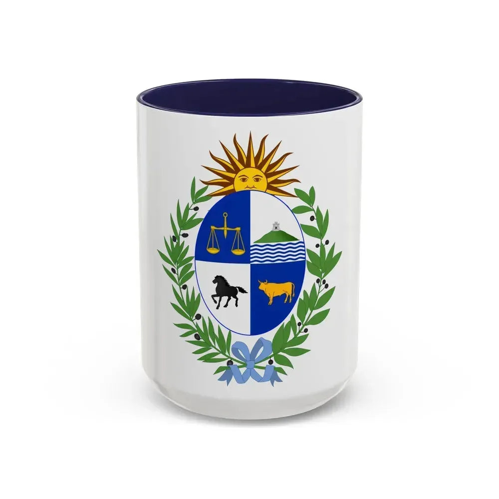 Coat of arms of Uruguay - Accent Coffee Mug 15oz Navy - Go Mug Yourself