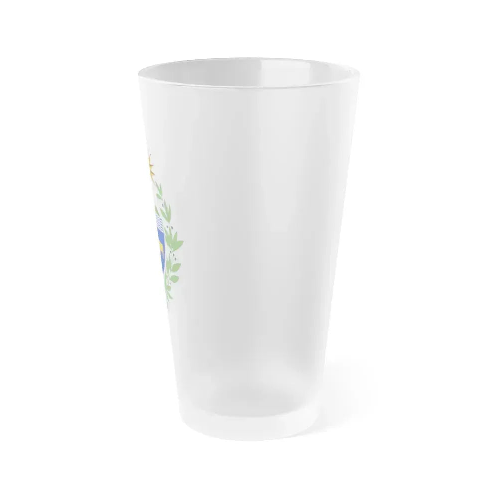 Coat of arms of Uruguay - Frosted Pint Glass 16oz - Go Mug Yourself