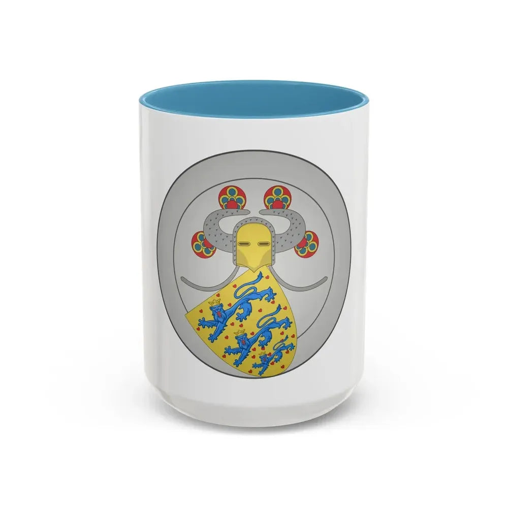 Coat of arms of Valdemar IV of Denmark - Accent Coffee Mug 15oz Light Blue - Go Mug Yourself