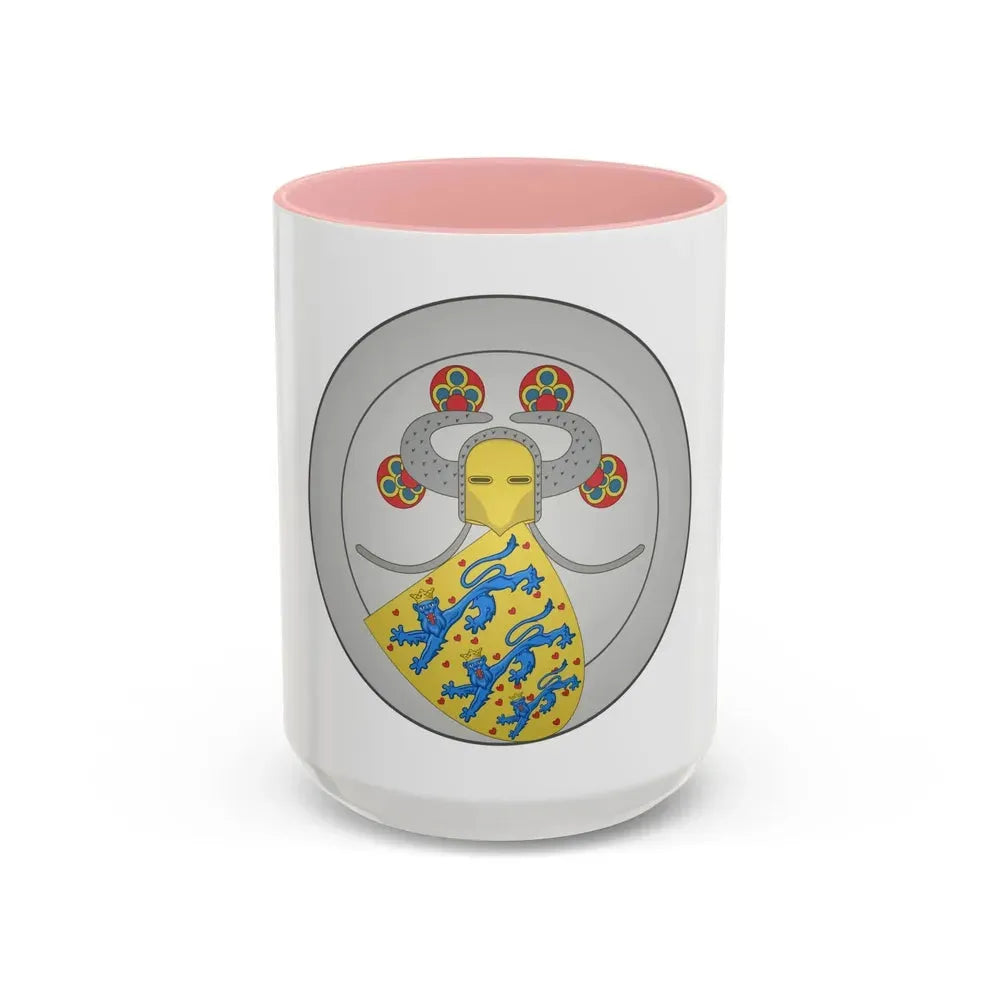 Coat of arms of Valdemar IV of Denmark - Accent Coffee Mug 15oz Pink - Go Mug Yourself