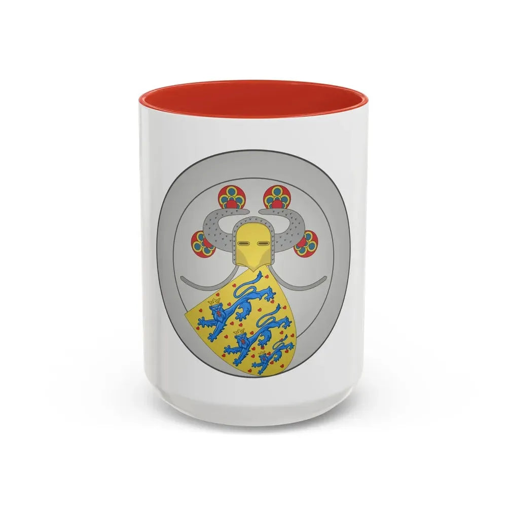 Coat of arms of Valdemar IV of Denmark - Accent Coffee Mug 15oz Red - Go Mug Yourself