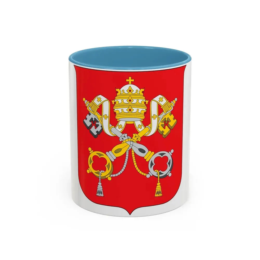 Coat of arms of Vatican City State - Accent Coffee Mug 11oz Light Blue - Go Mug Yourself