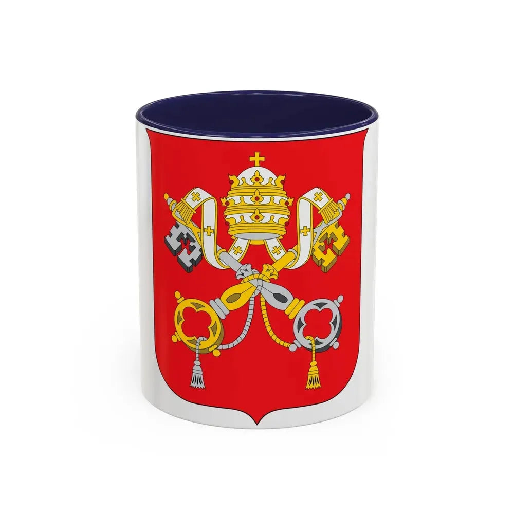 Coat of arms of Vatican City State - Accent Coffee Mug 11oz Navy - Go Mug Yourself