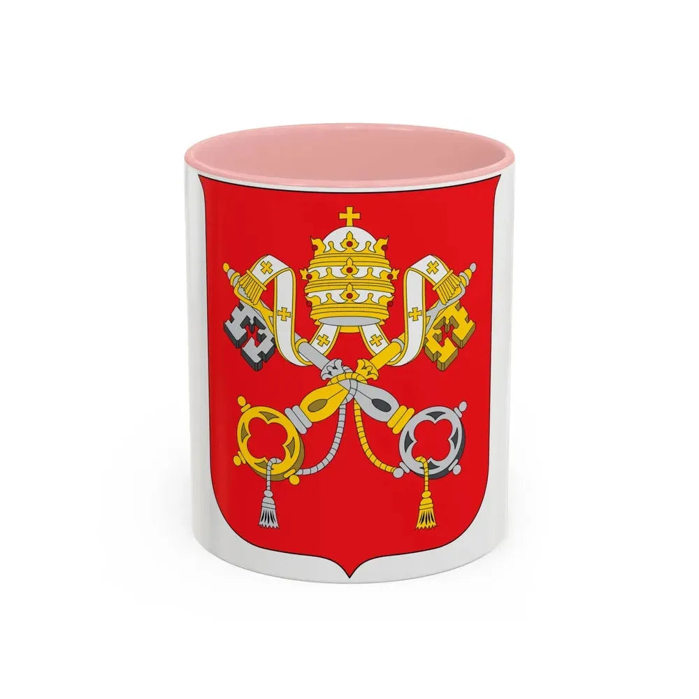 Coat of arms of Vatican City State - Accent Coffee Mug 11oz Pink - Go Mug Yourself