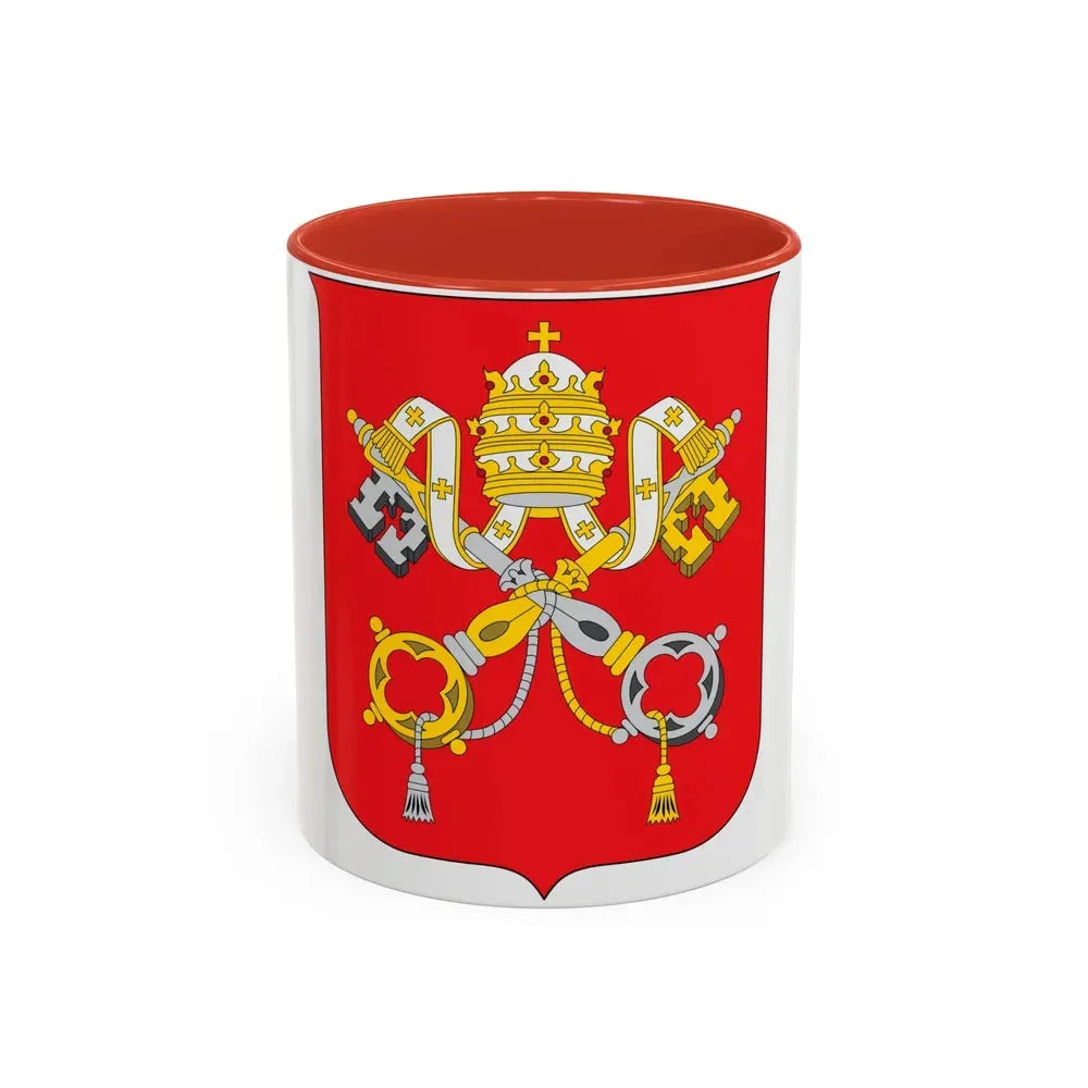 Coat of arms of Vatican City State - Accent Coffee Mug 11oz Red - Go Mug Yourself