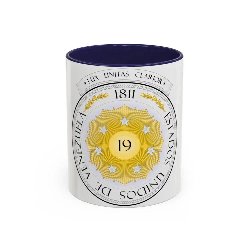 Coat of arms of Venezuela (1810) - Accent Coffee Mug 11oz Navy - Go Mug Yourself
