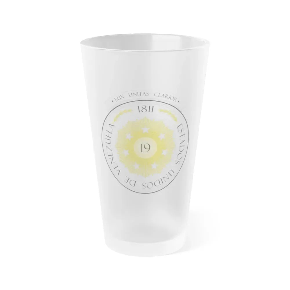 Coat of arms of Venezuela (1810) - Frosted Pint Glass 16oz Default Title - Go Mug Yourself