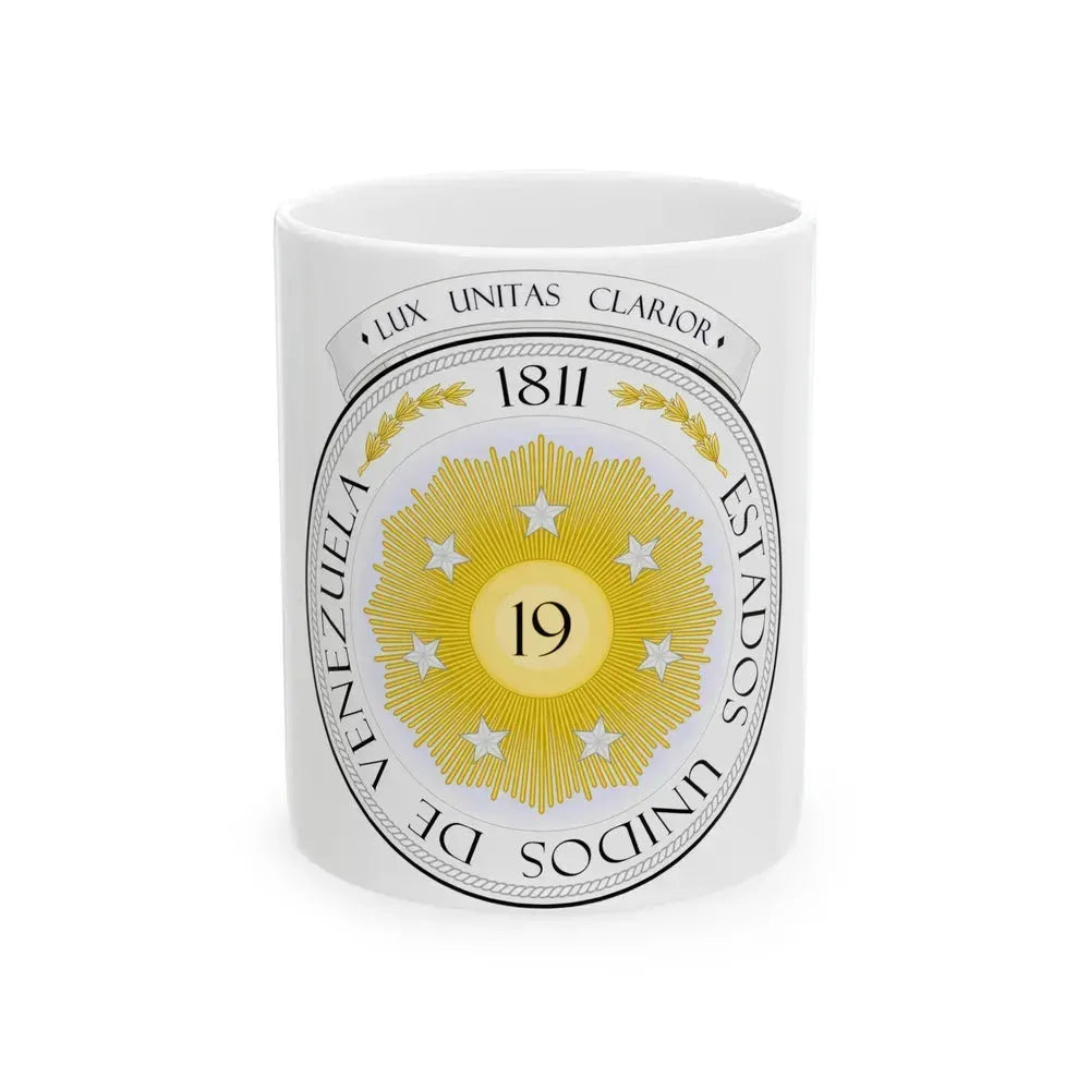 Coat of arms of Venezuela (1810) - White Coffee Mug 11oz - Go Mug Yourself