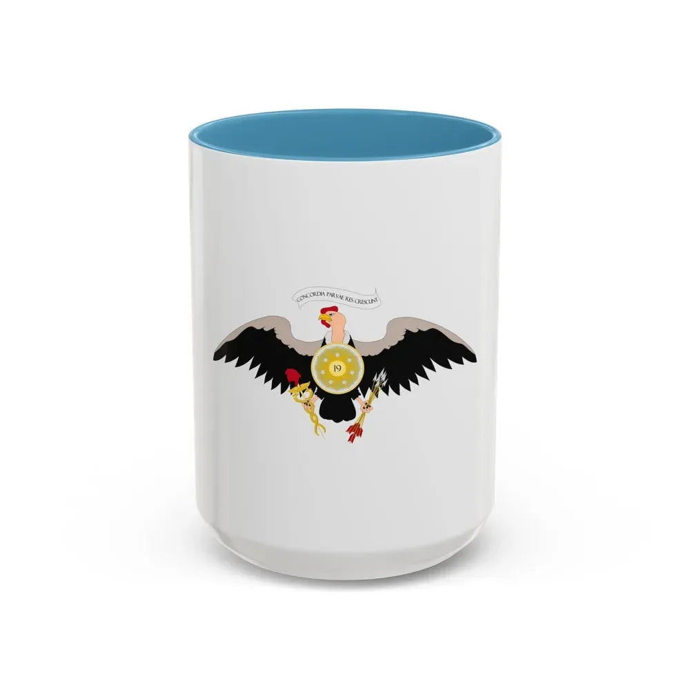 Coat of arms of Venezuela (1812) - Accent Coffee Mug 15oz Light Blue - Go Mug Yourself