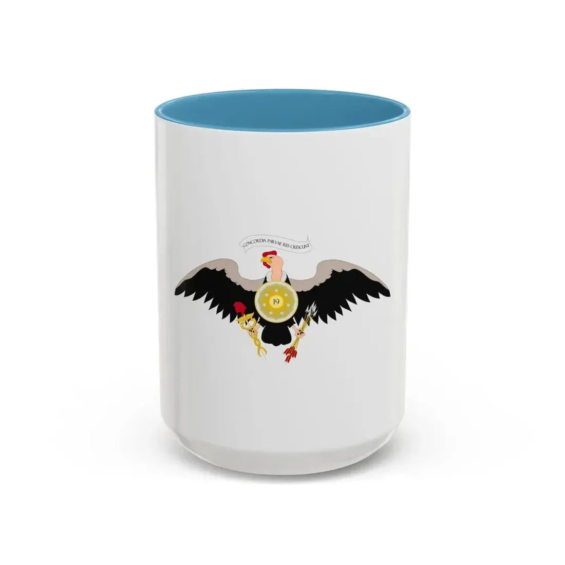 Coat of arms of Venezuela (1812) - Accent Coffee Mug 15oz Light Blue - Go Mug Yourself