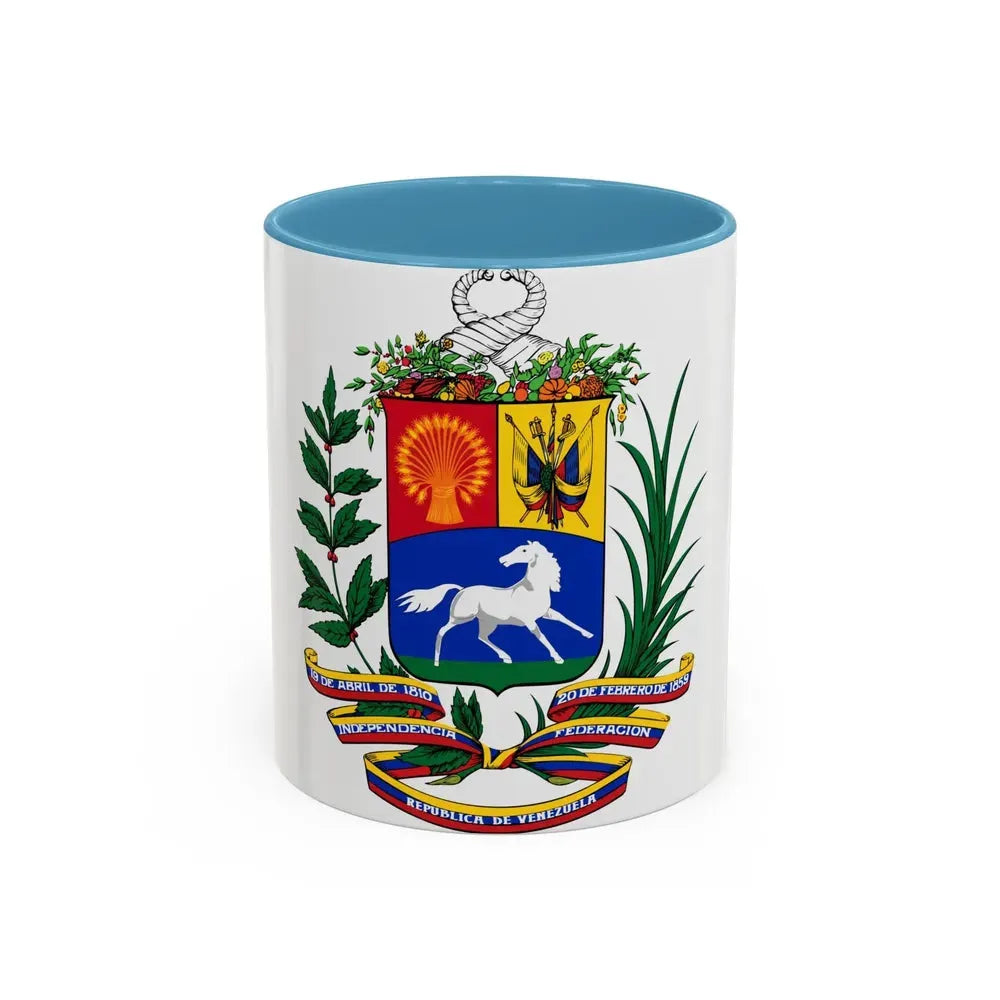 Coat of arms of Venezuela (1954-2006) - Accent Coffee Mug 11oz Light Blue - Go Mug Yourself
