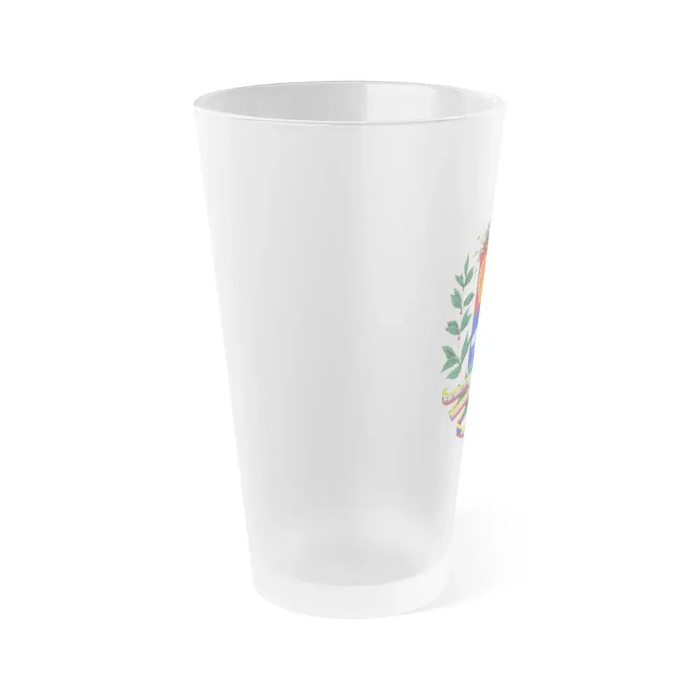 Coat of arms of Venezuela (1954-2006) - Frosted Pint Glass 16oz - Go Mug Yourself