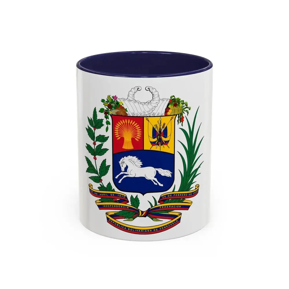 Coat of arms of Venezuela - Accent Coffee Mug 11oz Navy - Go Mug Yourself