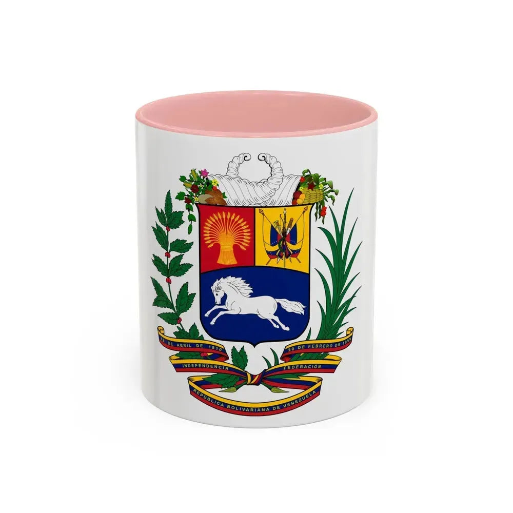 Coat of arms of Venezuela - Accent Coffee Mug 11oz Pink - Go Mug Yourself