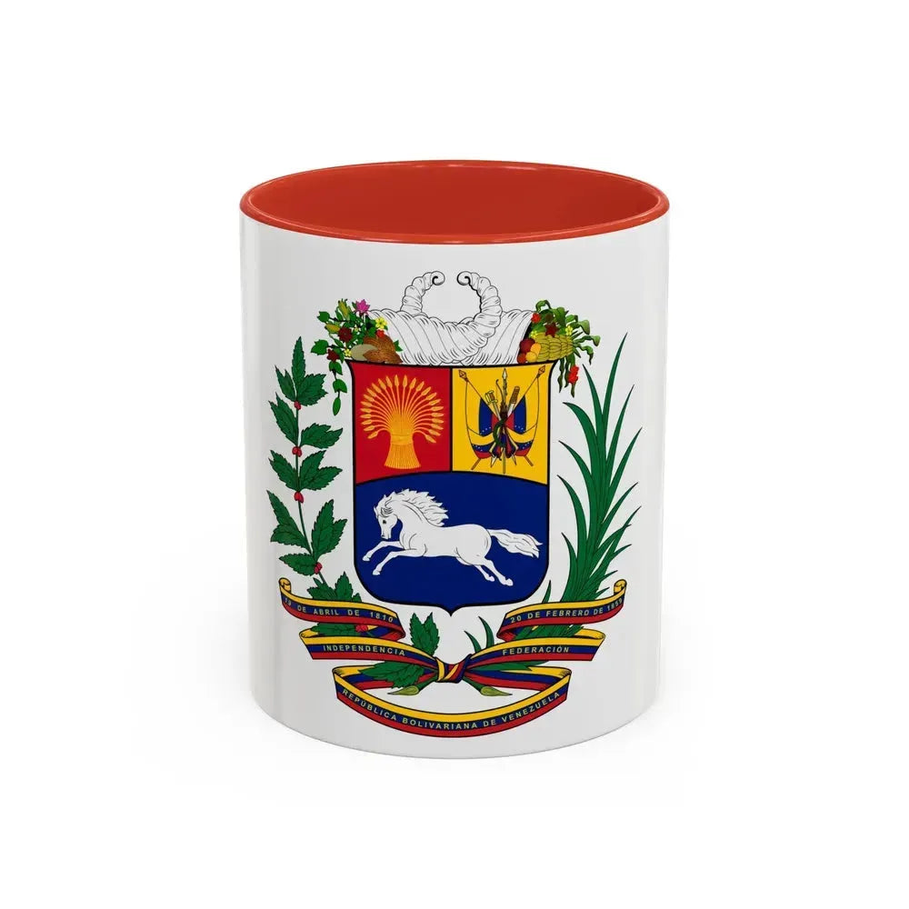 Coat of arms of Venezuela - Accent Coffee Mug 11oz Red - Go Mug Yourself