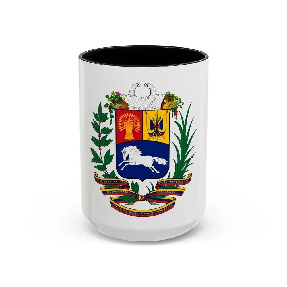 Coat of arms of Venezuela - Accent Coffee Mug 15oz Black - Go Mug Yourself