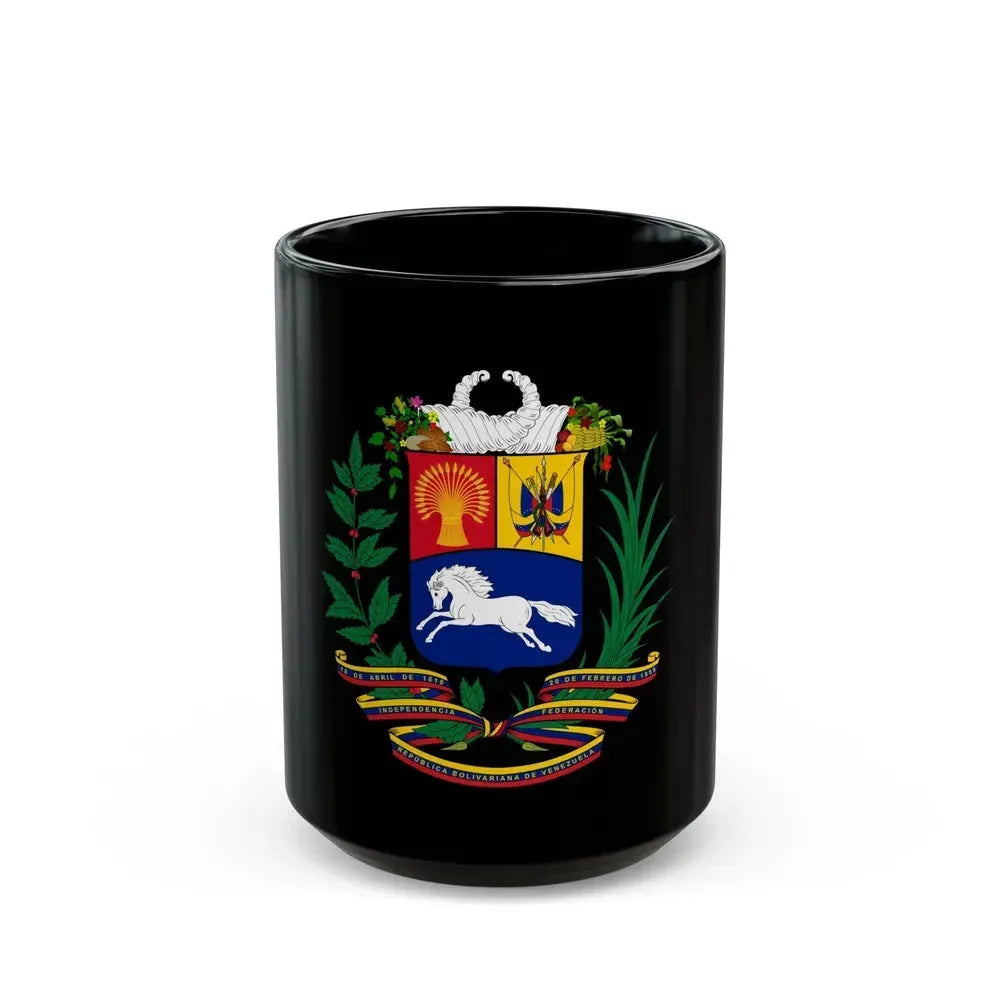 Coat of arms of Venezuela - Black Coffee Mug 15oz - Go Mug Yourself
