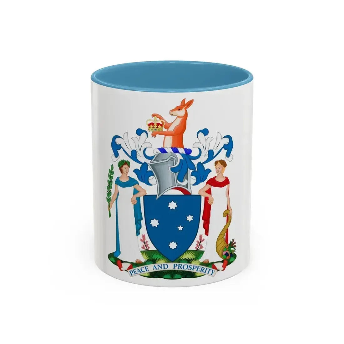 Coat of Arms of Victoria - Accent Coffee Mug 11oz Light Blue - Go Mug Yourself