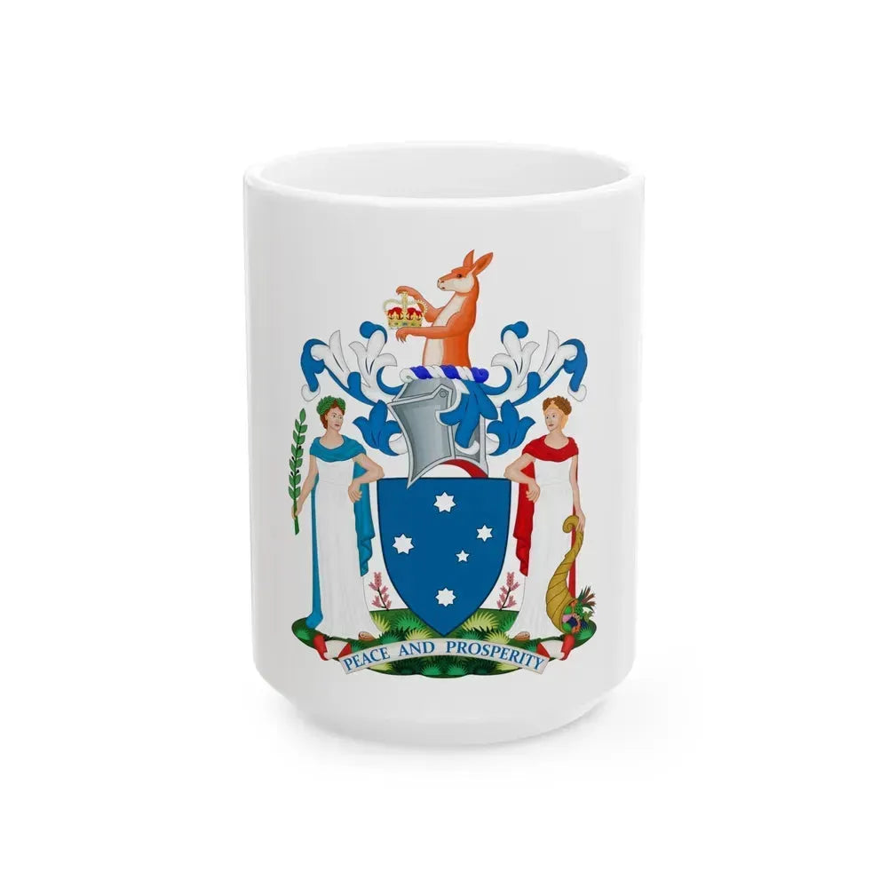Coat of Arms of Victoria - White Coffee Mug 15oz - Go Mug Yourself