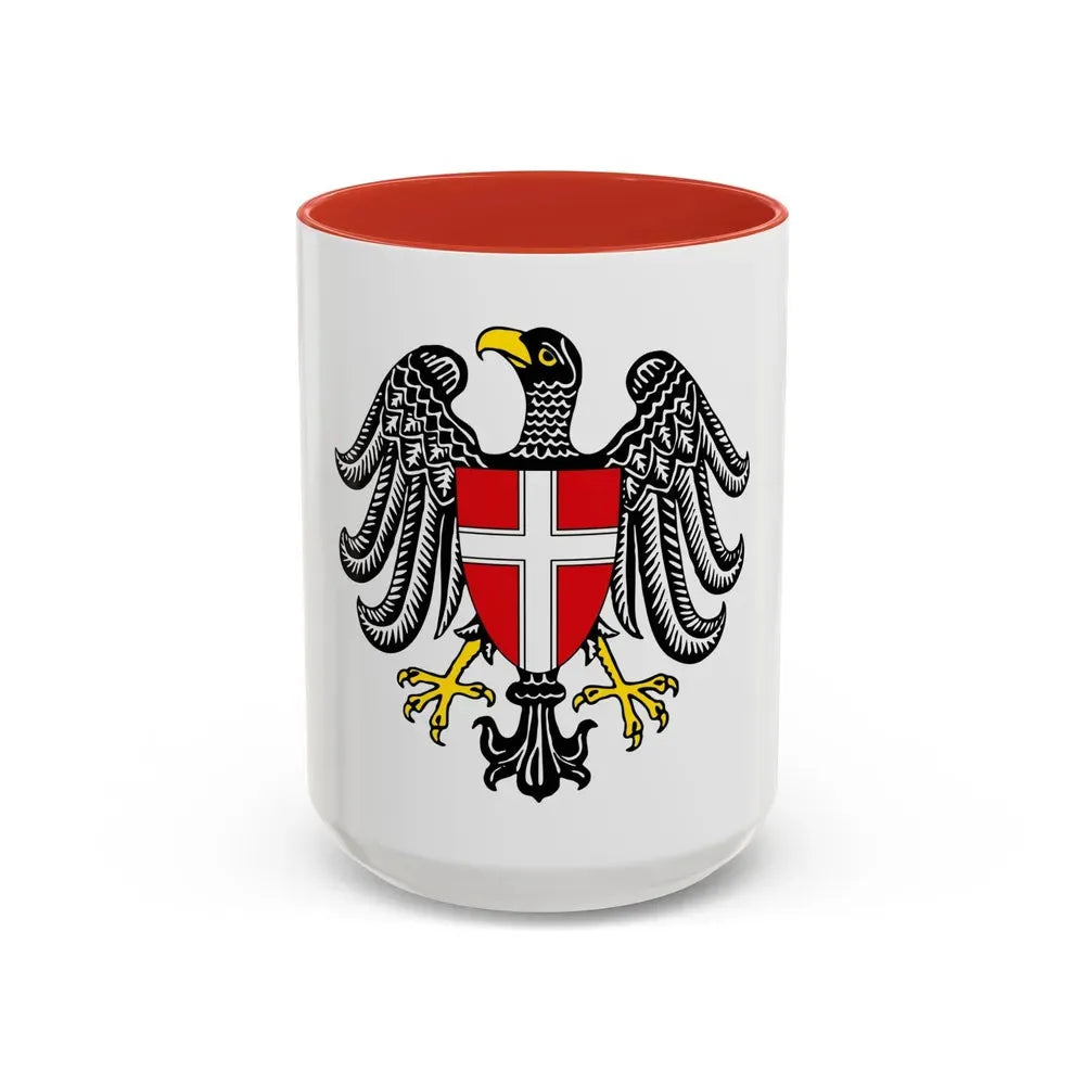Coat of Arms of Wien Austria - Accent Coffee Mug 15oz Red - Go Mug Yourself