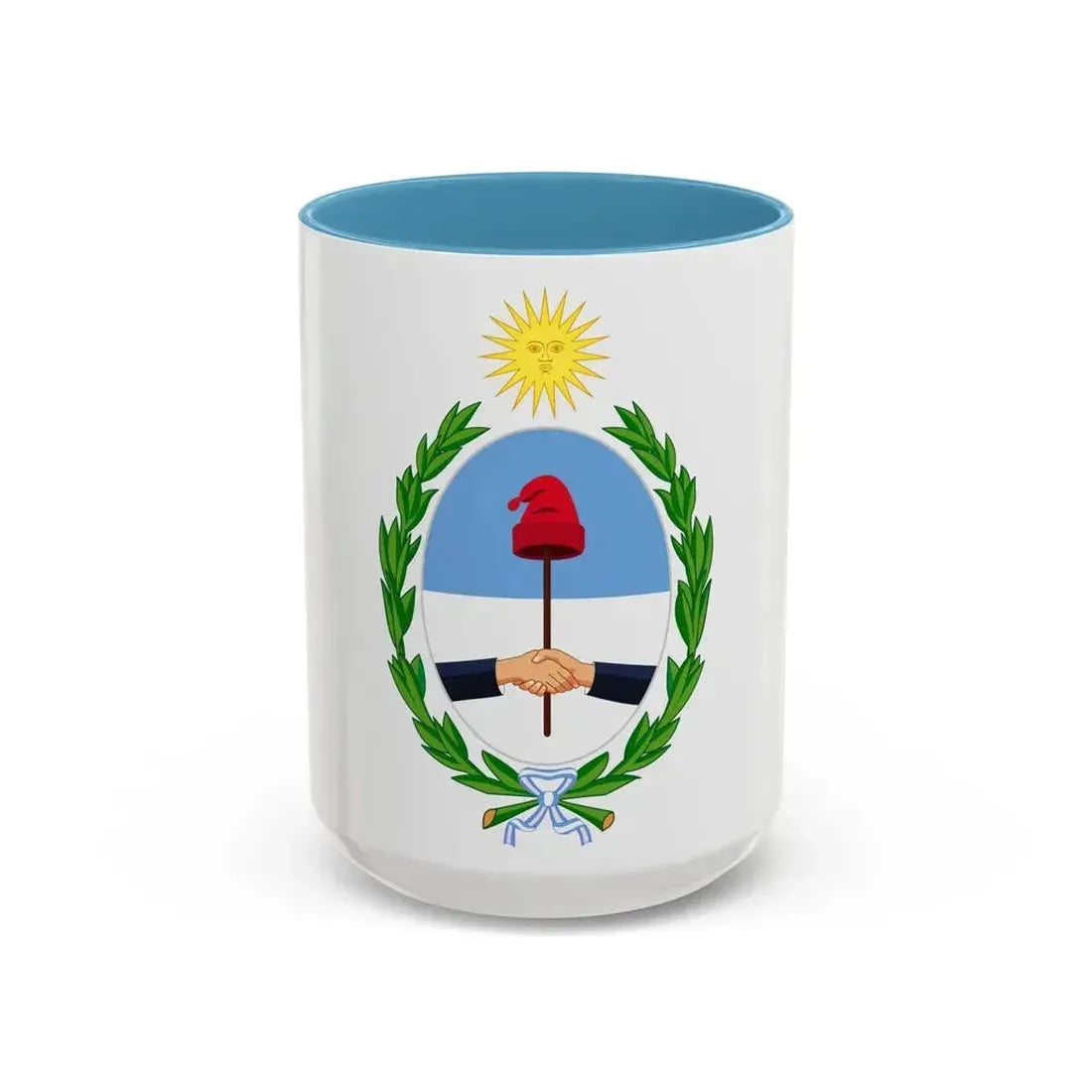 Coat of Arms San Juan Argentina - Accent Coffee Mug 15oz Light Blue - Go Mug Yourself