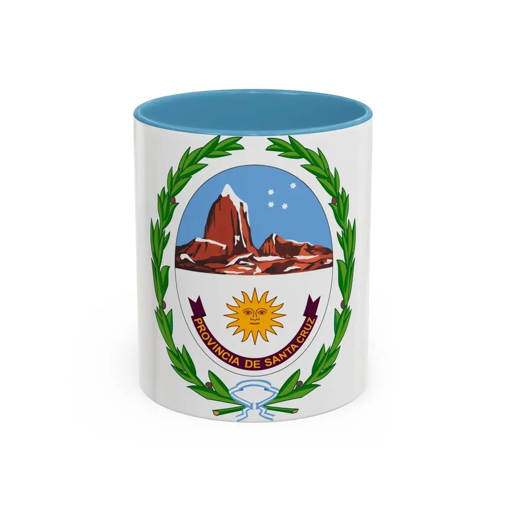 Coat of Arms Santa Cruz Argentina - Accent Coffee Mug 11oz Light Blue - Go Mug Yourself