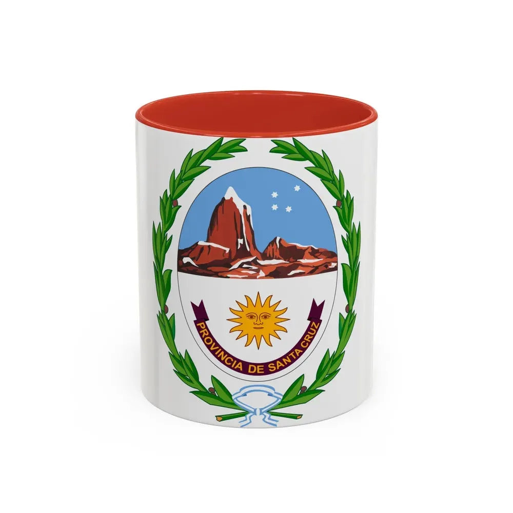 Coat of Arms Santa Cruz Argentina - Accent Coffee Mug 11oz Red - Go Mug Yourself