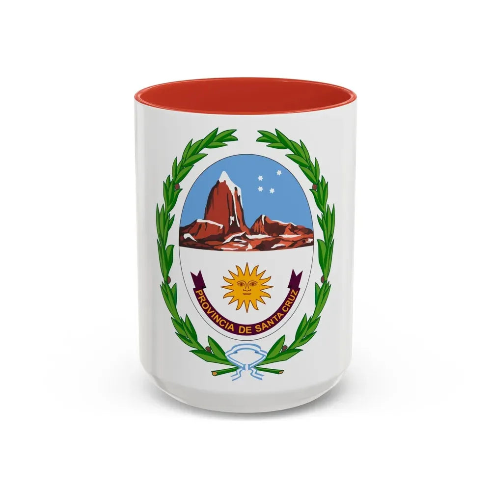 Coat of Arms Santa Cruz Argentina - Accent Coffee Mug 15oz Red - Go Mug Yourself