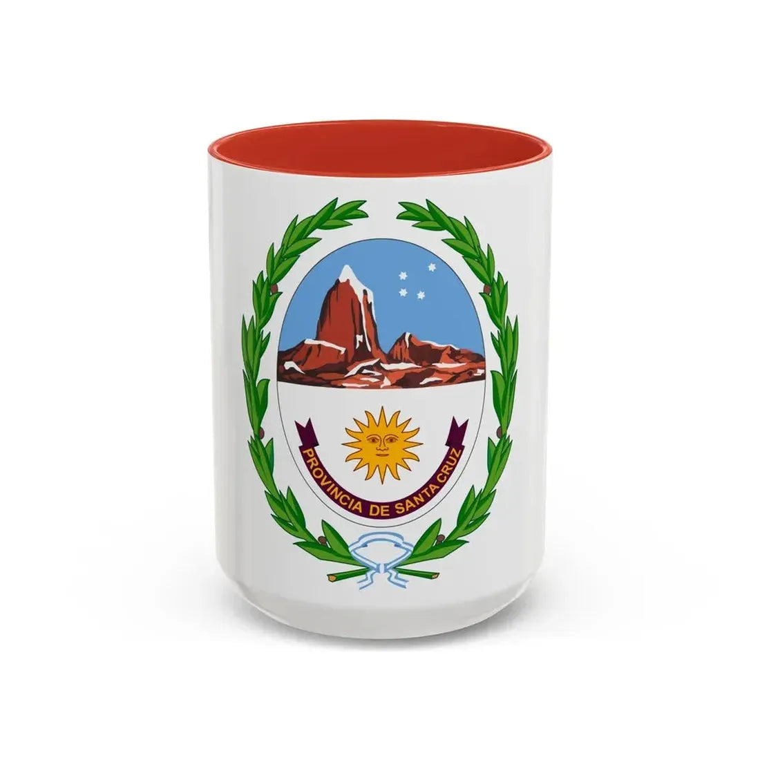 Coat of Arms Santa Cruz Argentina - Accent Coffee Mug 15oz Red - Go Mug Yourself