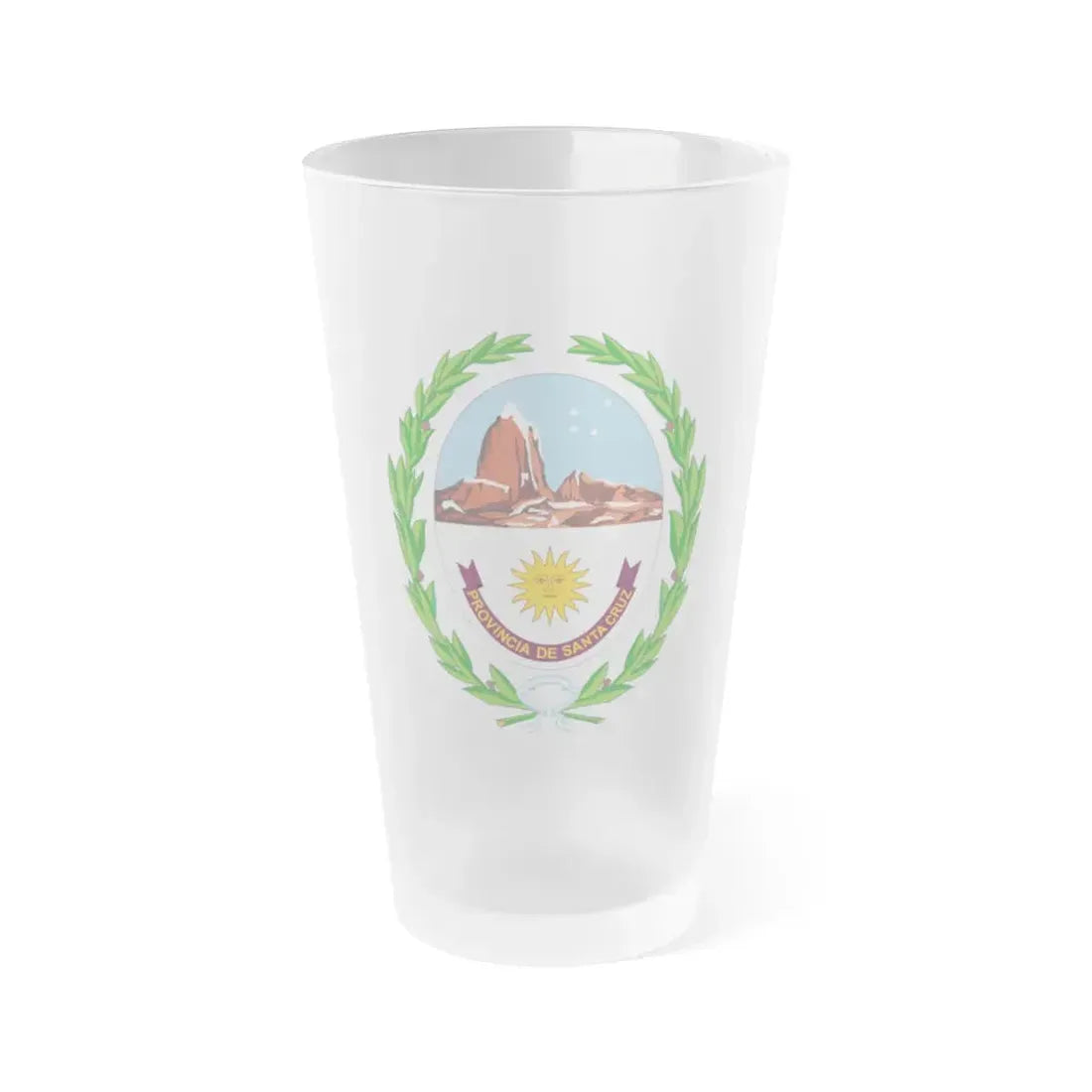 Coat of Arms Santa Cruz Argentina - Frosted Pint Glass 16oz Default Title - Go Mug Yourself