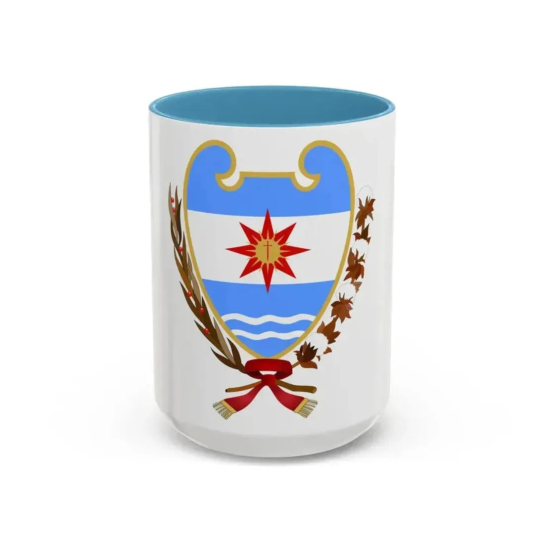 Coat of Arms Santiago del Estero Argentina - Accent Coffee Mug 15oz Light Blue - Go Mug Yourself