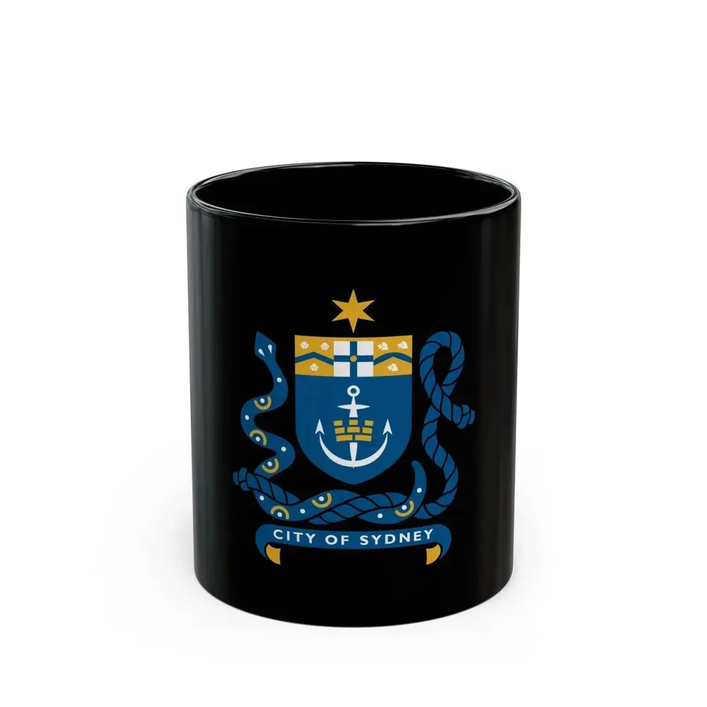 Coat of Arms Sydney Australia - Black Coffee Mug 11oz - Go Mug Yourself