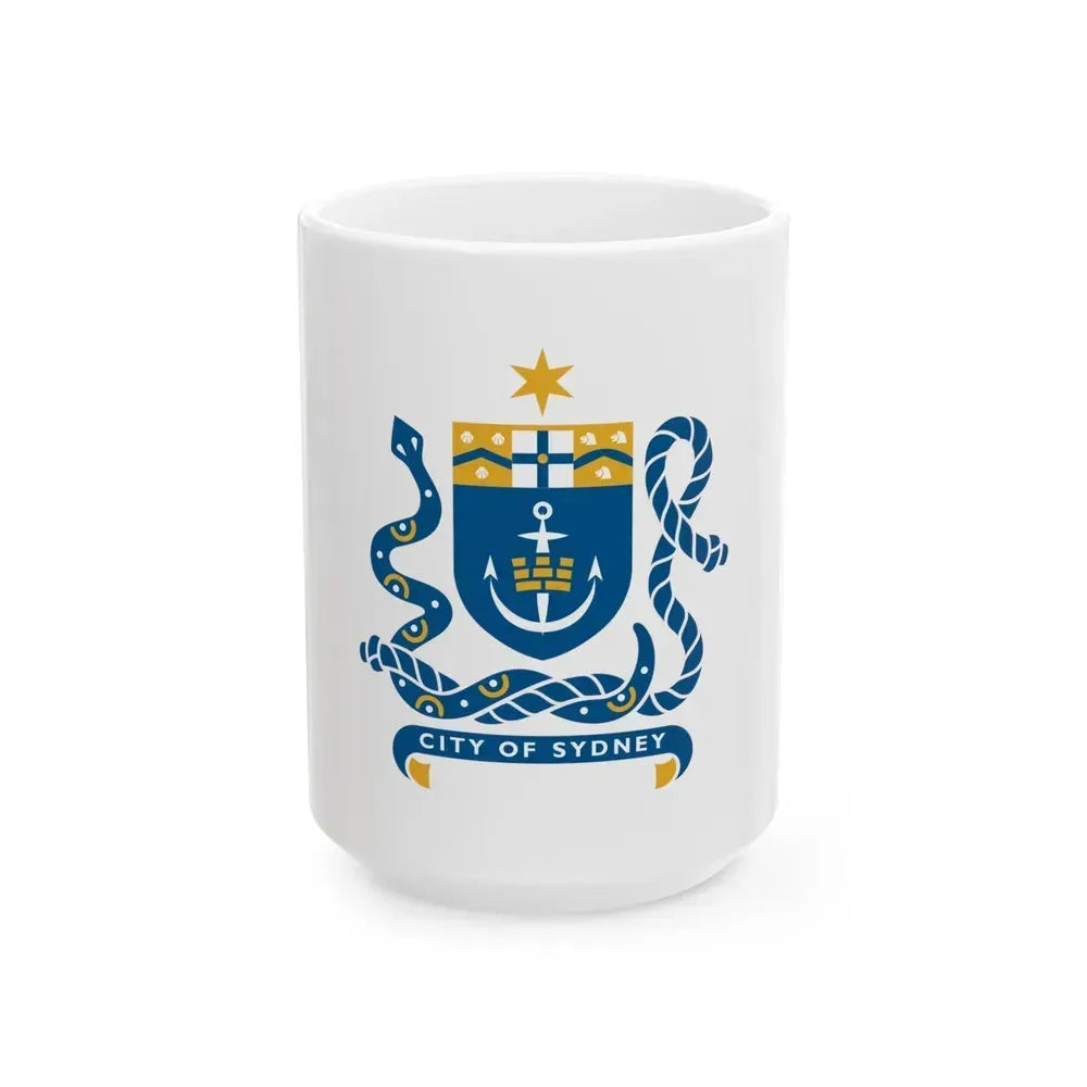 Coat of Arms Sydney Australia - White Coffee Mug 15oz - Go Mug Yourself