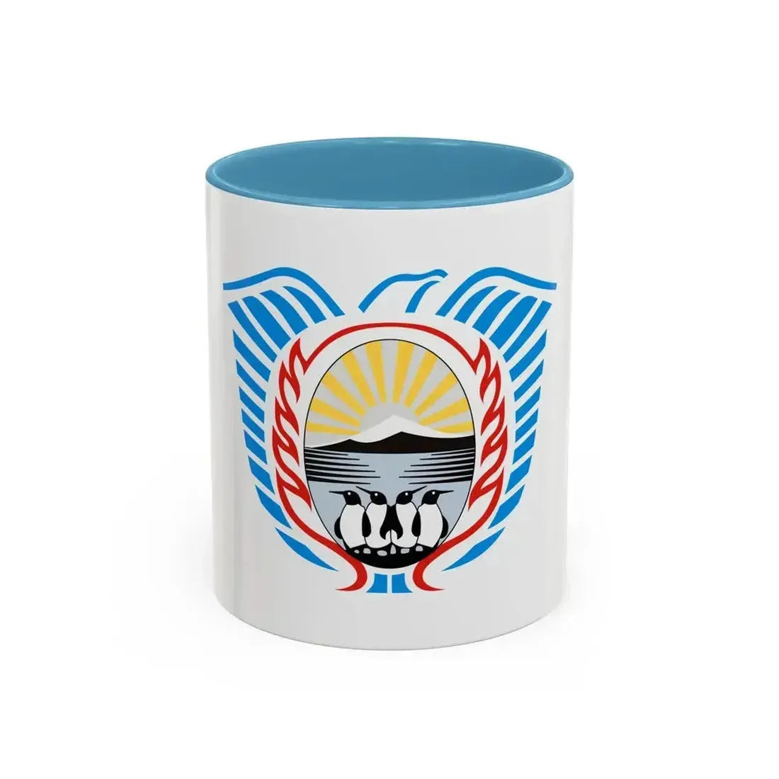 Coat of Arms Tierra del Fuego Argentina - Accent Coffee Mug 11oz Light Blue - Go Mug Yourself