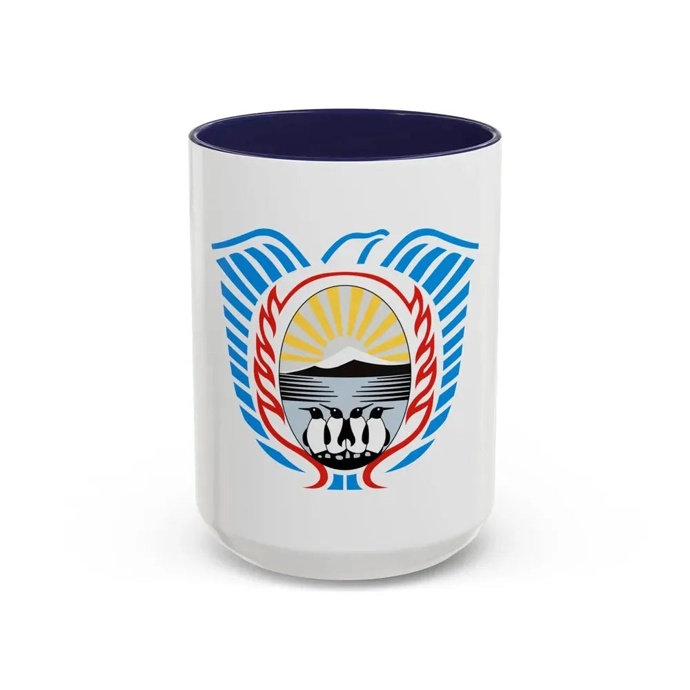 Coat of Arms Tierra del Fuego Argentina - Accent Coffee Mug 15oz Navy - Go Mug Yourself