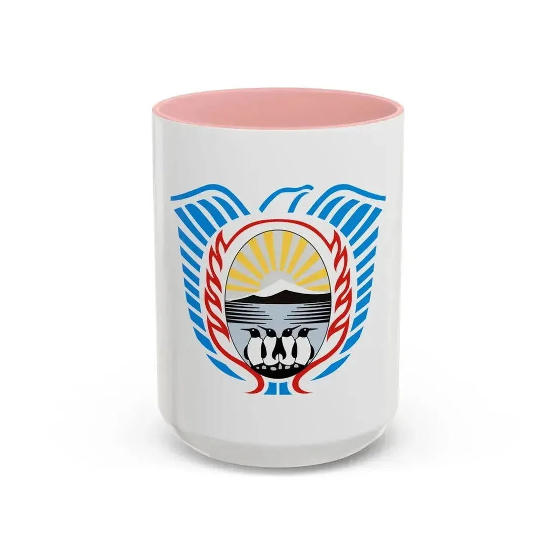Coat of Arms Tierra del Fuego Argentina - Accent Coffee Mug 15oz Pink - Go Mug Yourself