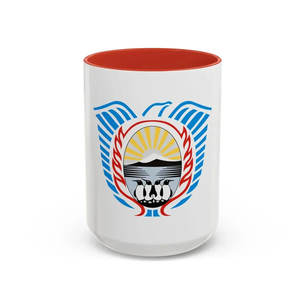 Coat of Arms Tierra del Fuego Argentina - Accent Coffee Mug 15oz Red - Go Mug Yourself