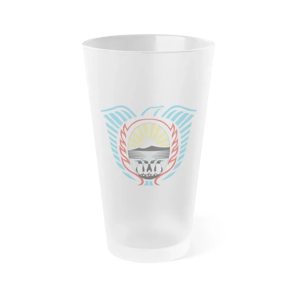 Coat of Arms Tierra del Fuego Argentina - Frosted Pint Glass 16oz Default Title - Go Mug Yourself