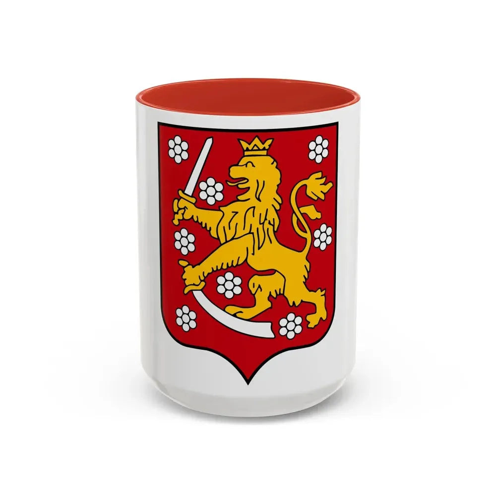 Coats of arms of the Grand Duchy of Finland - Accent Coffee Mug 15oz Red - Go Mug Yourself