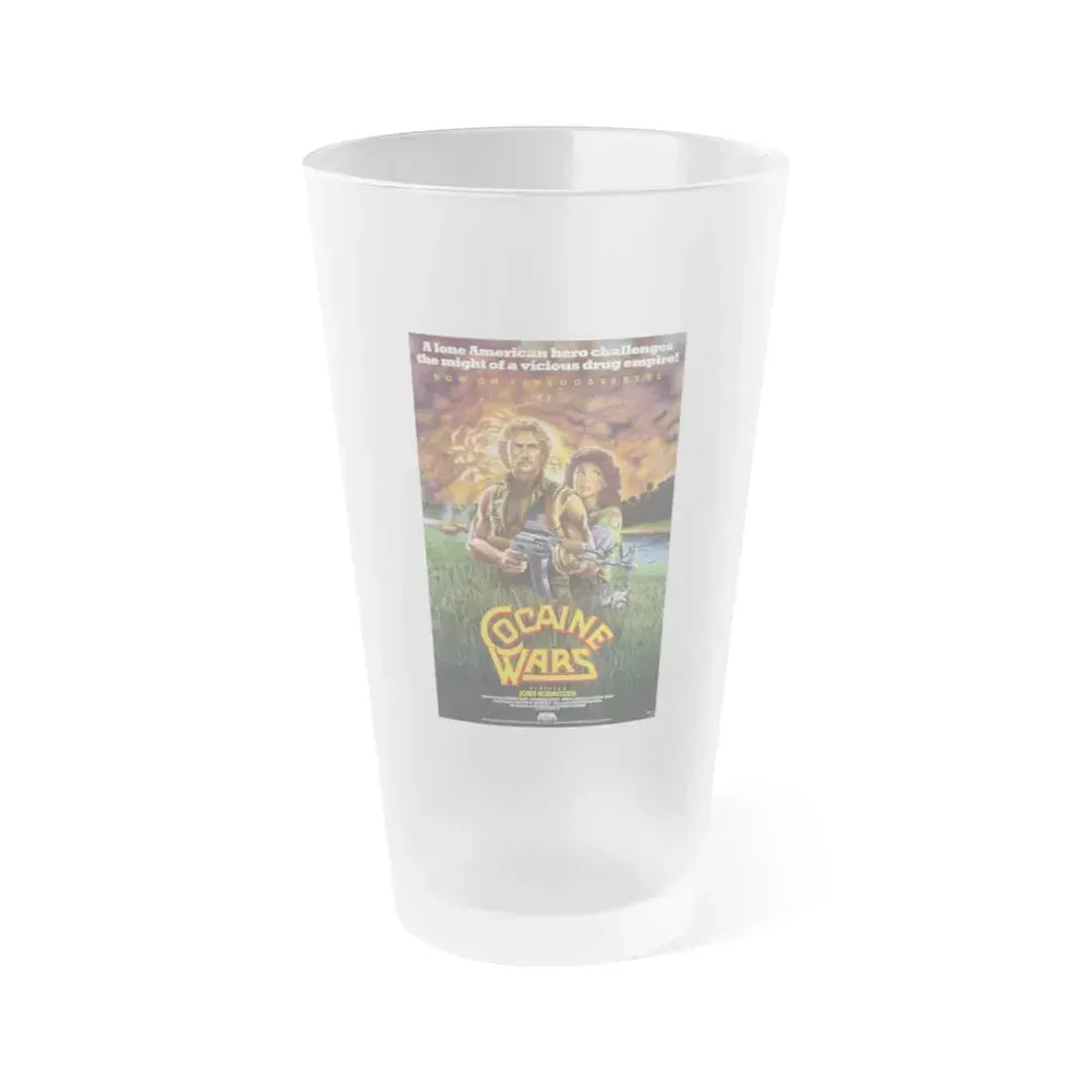 COCAINE WARS 1985 Movie Poster - Frosted Pint Glass 16oz 16oz Frosted - Go Mug Yourself