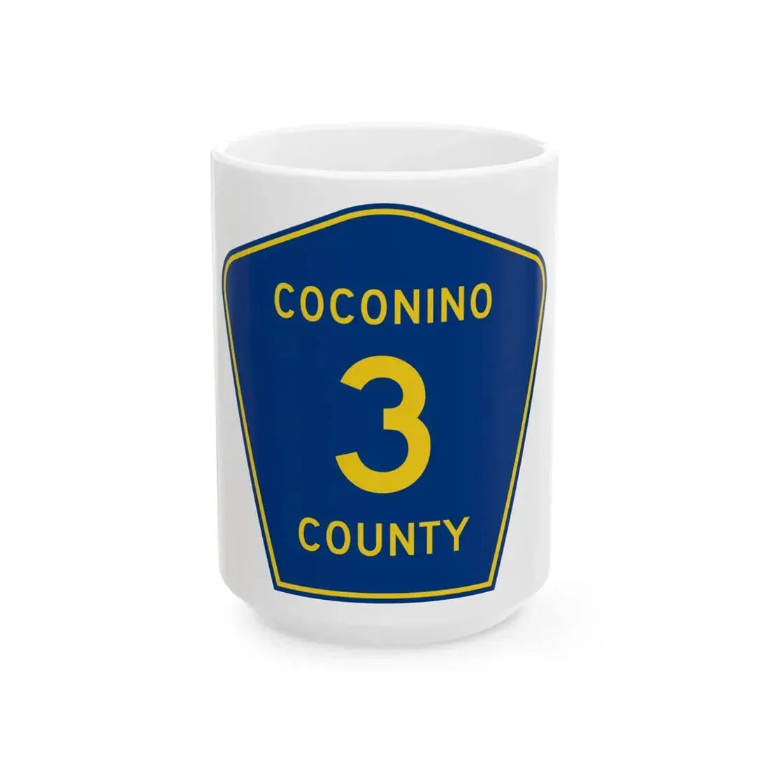 Coconino County 3 (Arizona) (Road Sign) White Coffee Mug 15oz - Go Mug Yourself