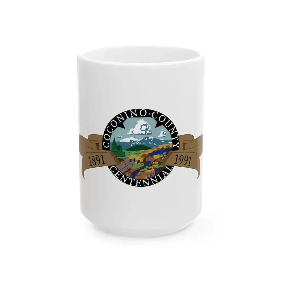 Coconino County Arizona centennial flag (United States) White Coffee Mug 15oz - Go Mug Yourself