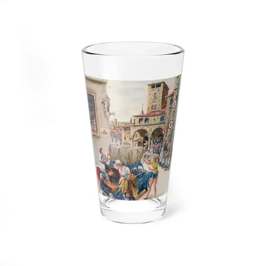 Coed Tourists in Italy, Saturday Evening Post, August 2, 1958 - Pint Glass 16oz 16oz - Go Mug Yourself