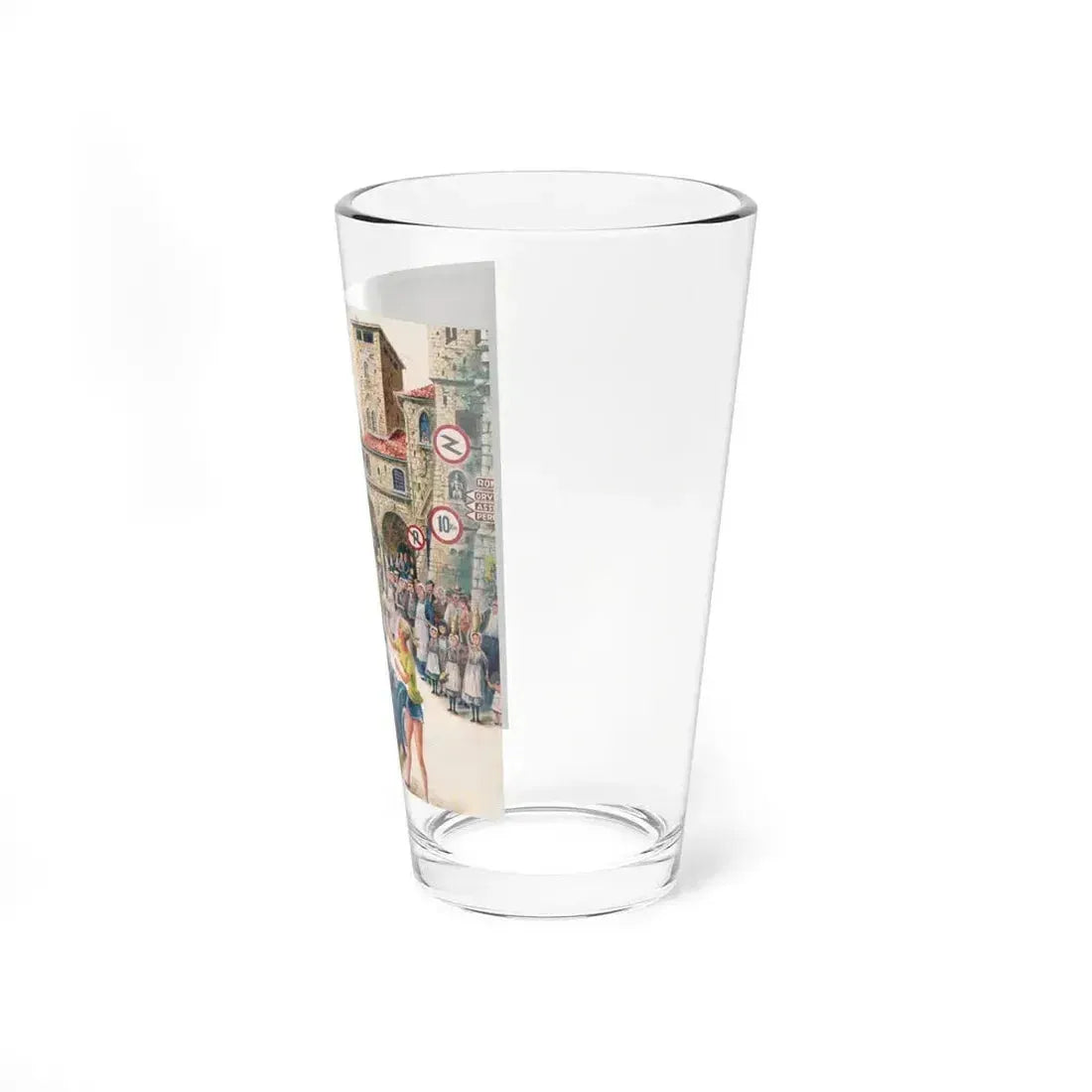 Coed Tourists in Italy, Saturday Evening Post, August 2, 1958 - Pint Glass 16oz - Go Mug Yourself