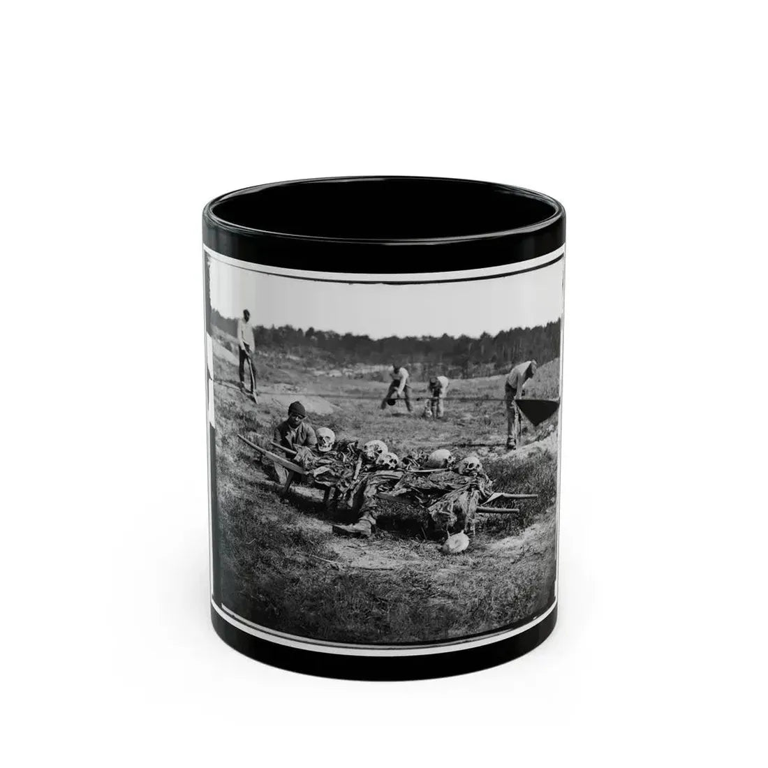 Cold Harbor, Va. African Americans Collecting Bones Of Soldiers Killed In The Battle (U.S. Civil War) Black Coffee Mug 11oz - Go Mug Yourself
