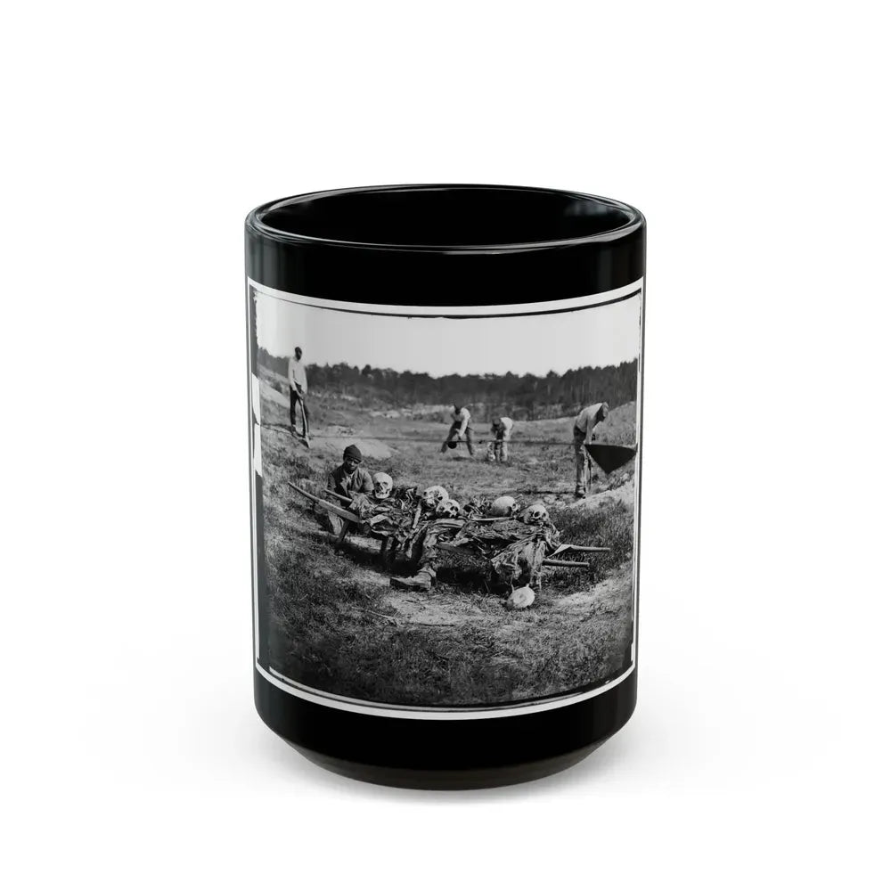 Cold Harbor, Va. African Americans Collecting Bones Of Soldiers Killed In The Battle (U.S. Civil War) Black Coffee Mug 15oz - Go Mug Yourself