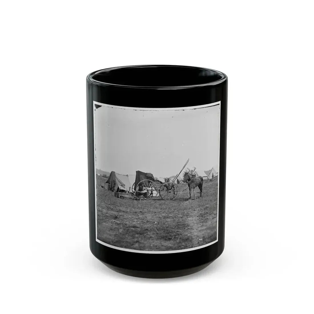 Cold Harbor, Va. Photographer's Wagon And Tent (U.S. Civil War) Black Coffee Mug 15oz - Go Mug Yourself