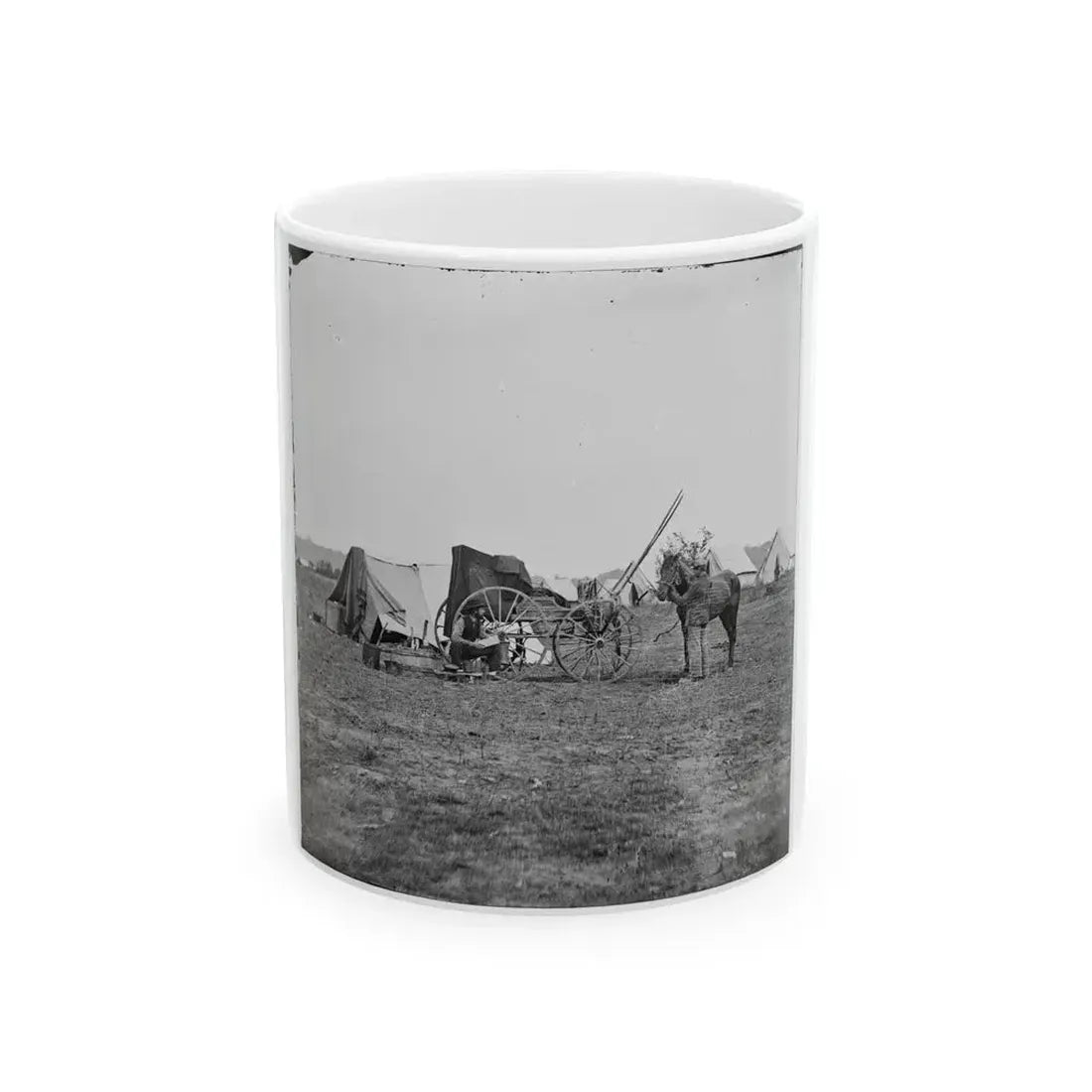 Cold Harbor, Va. Photographer's Wagon And Tent (U.S. Civil War) White Coffee Mug 11oz - Go Mug Yourself
